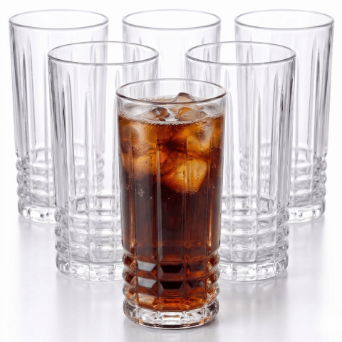set of 6 diamond pattern   280ml 11 8oz   drinking glasses elegant geometric glassware for cocktails water juice vintage style barware set