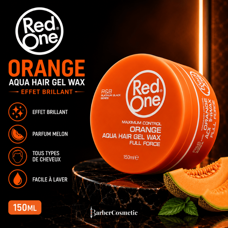 TEMU RedOne Orange Hair Wax 150 ML – Cire Coiffante Cheveux Homme Effet Brillant – Wax Styling Professionnelle Fixation Forte Parfum Melon – Gel