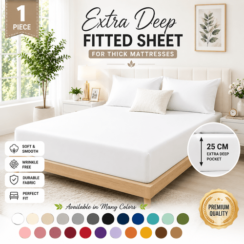 25cm extra deep fitted sheet soft brushed microfiber bed sheet elasticated corners hotel quality bedding wrinkle resistant mattress cover single super king many colours