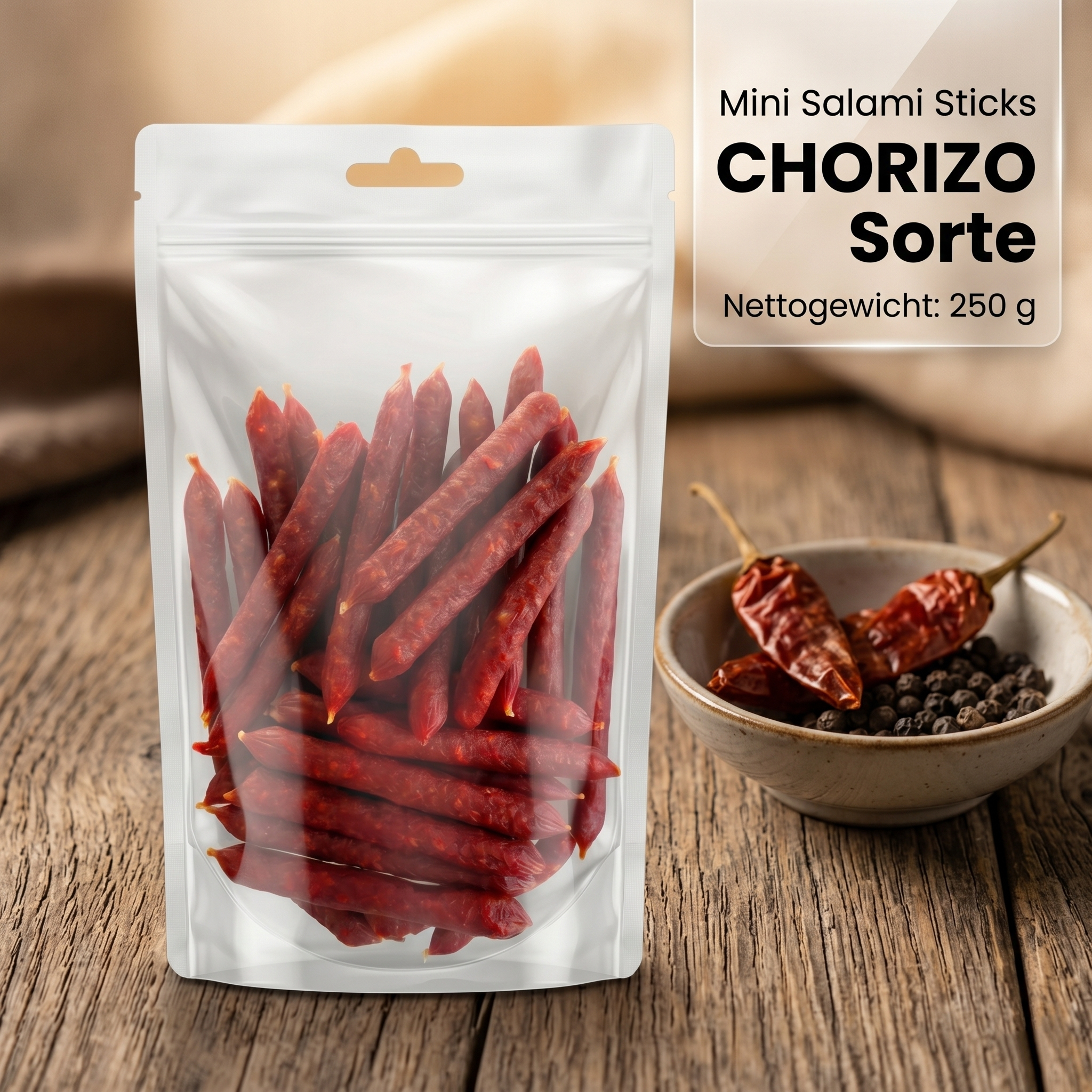 Image of Saliamo Mini Salami Sticks Chorizo (250g) – Savory Snack Sausages, Spanish Style, Premium Meat Snack For On-the-go & Parties