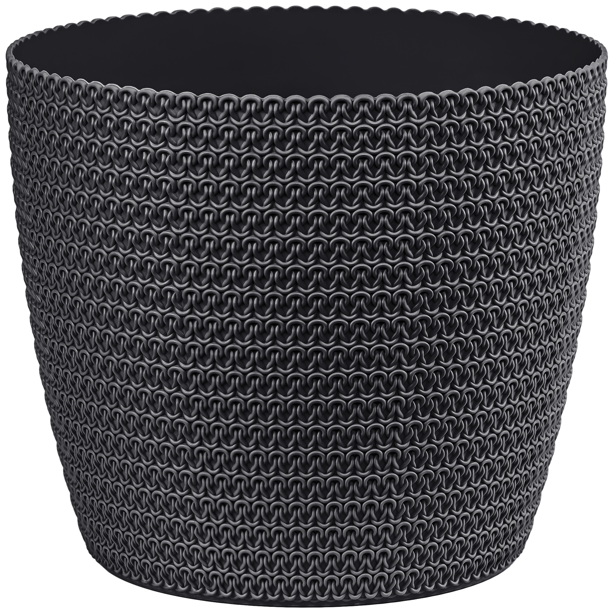 Image of Large Planter For Indoor Plants, Ø 30.6 Cm, H 26.2 Cm, Braided Knit-look Flower Pot, Scratch-resistant, Ideal For Home, Balcony, And Terrace