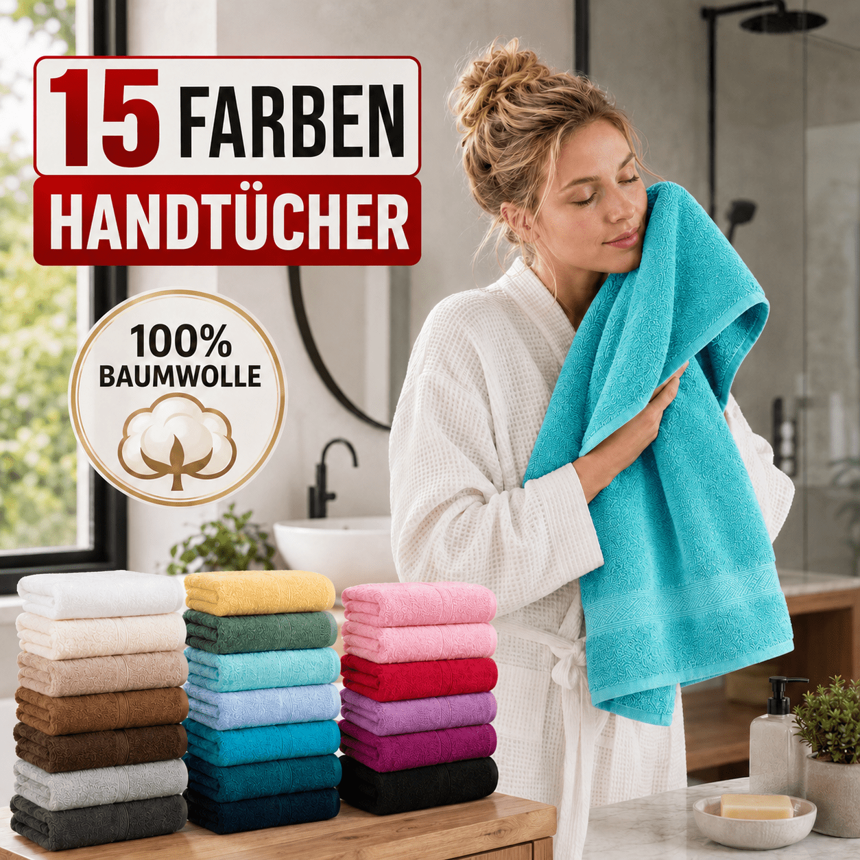 Cotton Towels 50x100 Cm – Soft Terry Cloth Towels, Absorbent, Quick-drying, And For Bath, Guests, And Everyday Use