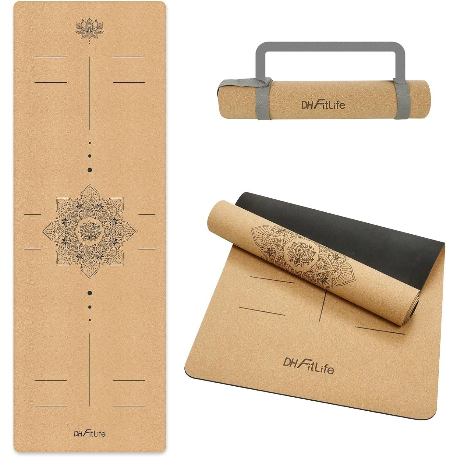 Image of Cork Yoga Mat Made Rubber – Non-slip, Hygienic & Easy To Clean | Perfect For Yoga, Pilates, Fitness & Balance |