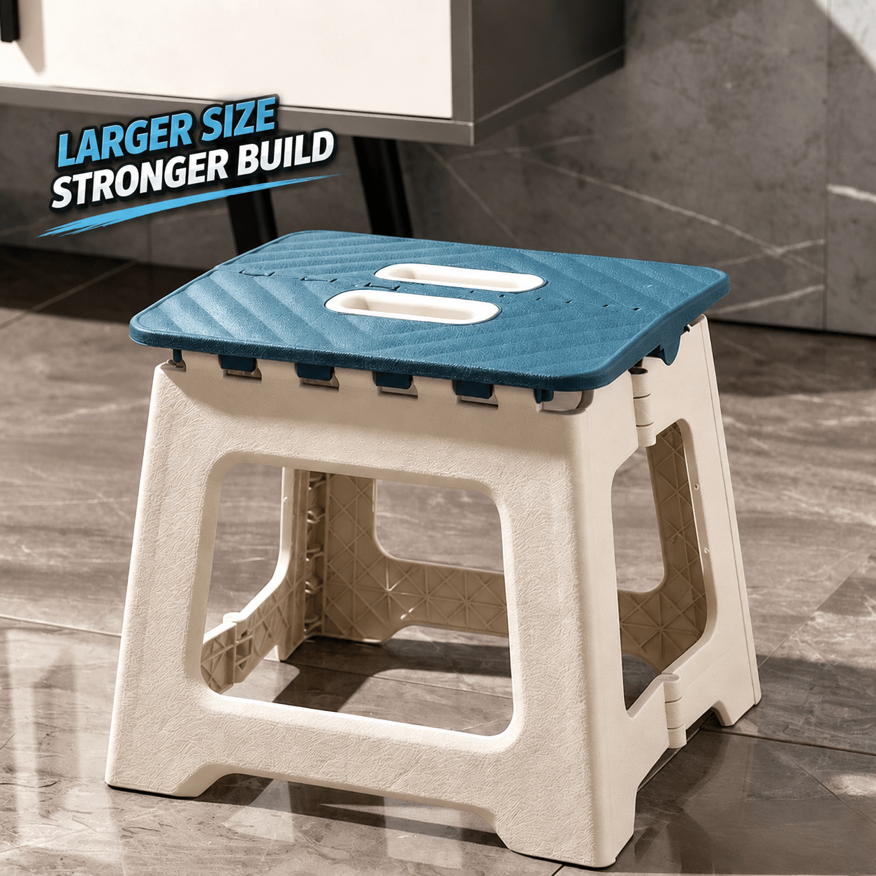 1pc Folding Stool, Indoor Plastic Multifunctional Stool, Adult Plastic Stool, Anti Slip Tool For Kitchen, Bathroom And Bedroom, With A Load-bearing Capacity Of Up To 150 . Durable And Easy To Store.