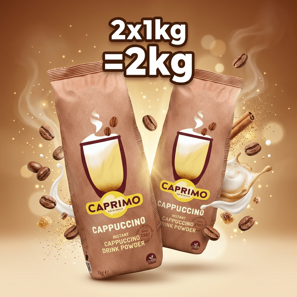 Caprimo Cappuccino Classic - 2x 1kg = 2kg - Instant Cappuccino Drink Powder Bulk Pack