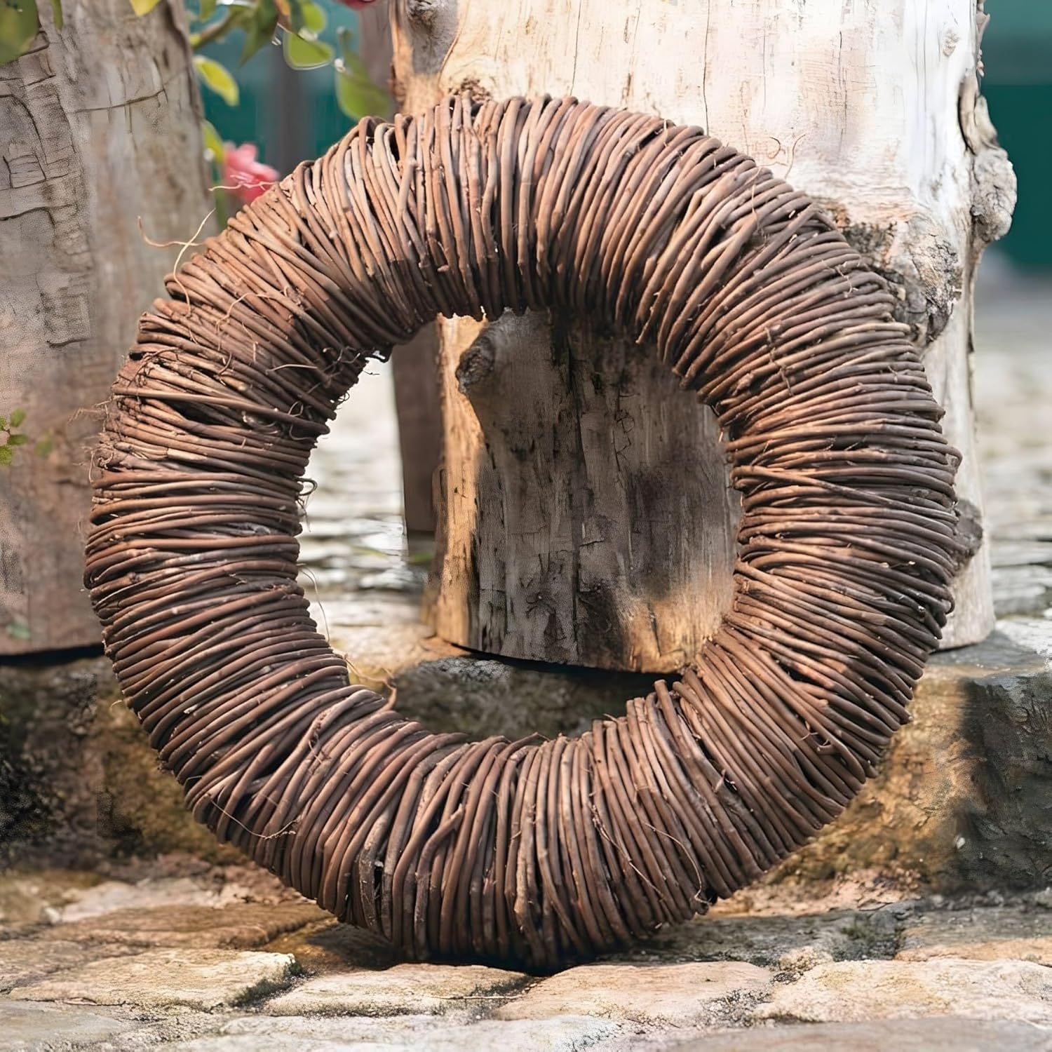 Wreath "nature" Made Of Rattan, Ø 36 Cm, Natural Wreath For Indoors & Outdoors, Wall Wreath, Door Wreath, Table Wreath