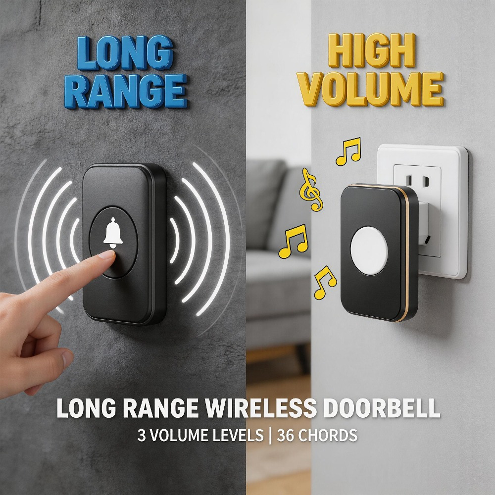 high volume long distance smart   set   1 receiver and 1transmitter elderly call doorbell adjustablevolume 41 ringtones   ideal for home villa and office use random color