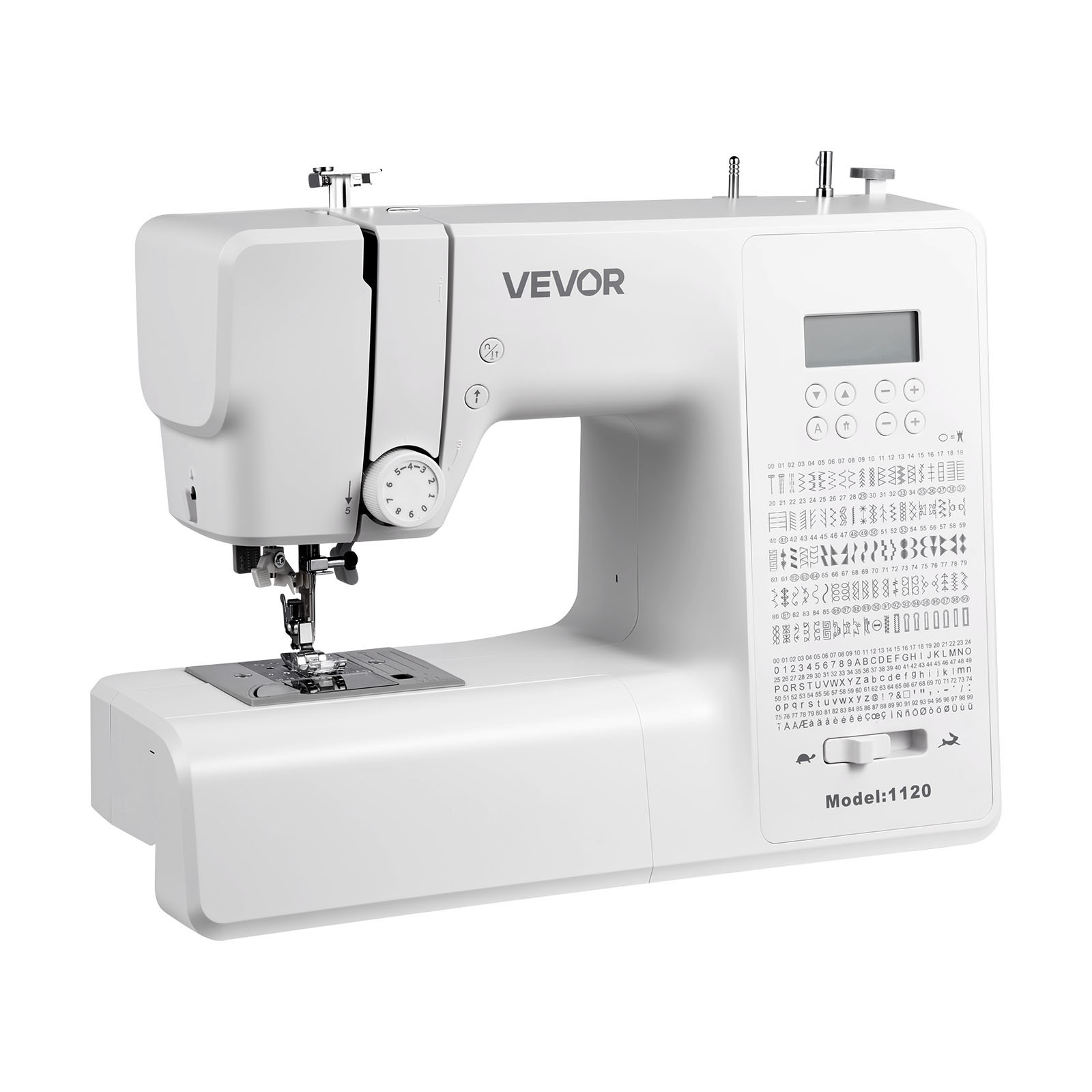 TEMU Vevor Sewing Machine, 200 Applications, With Lcd Screen, Foot Pedal And Led Light, Heavy-duty Metal Frame, Digital Sewing Machine With Powerful