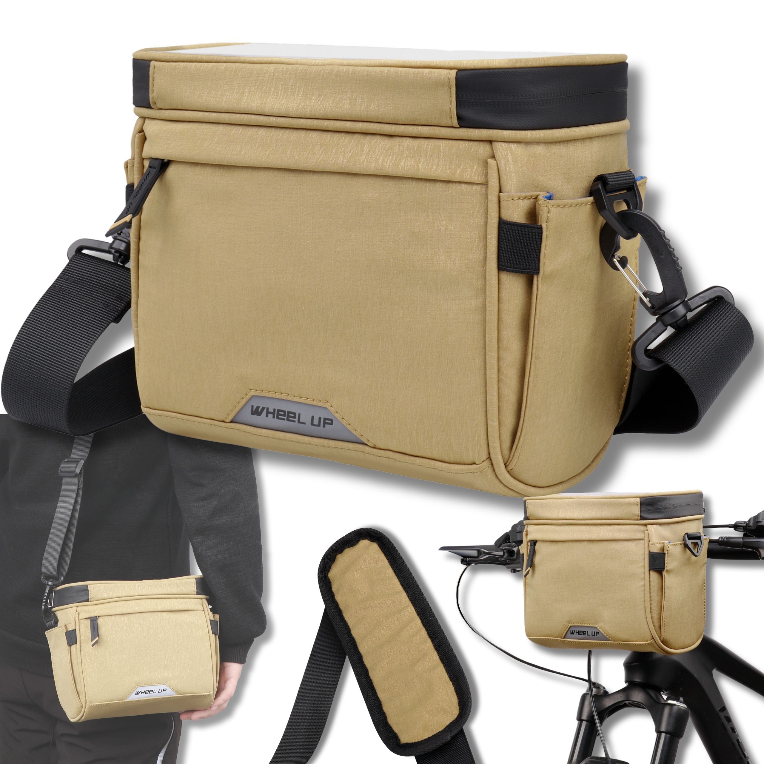 Image of Waterproof Bike Handlebar Bag With 6.7-inch Phone , Men's Shoulder Pvc Pannier With 4.2 Liter Capacity, Perfect For Bike Tours And Daily Use, Featuring A Strap And , Durable And Functional