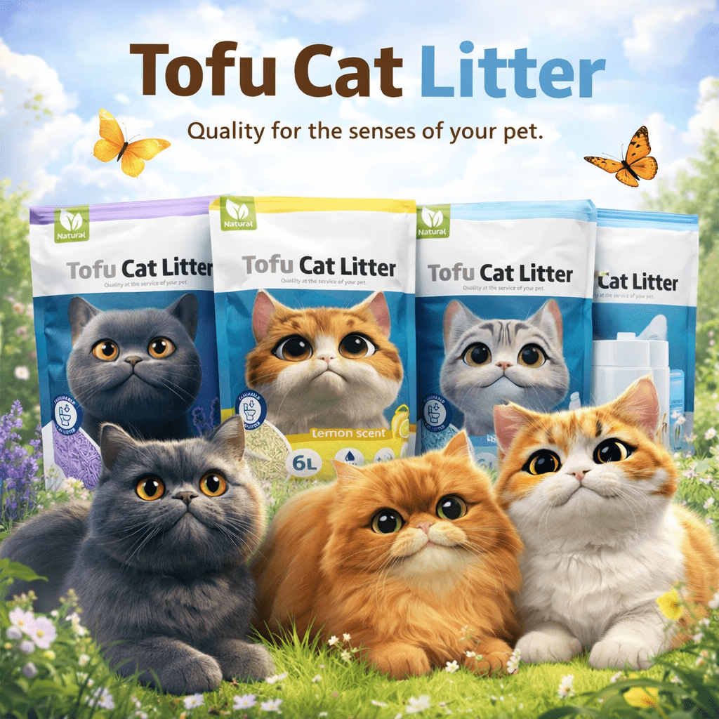 TEMU 4 Sabor x Arena Aglomerante para Gatos Arena de Tofu para Gatos sin Polvo Fácil de Aglomerar los Olores se Lanza en el Inodoro