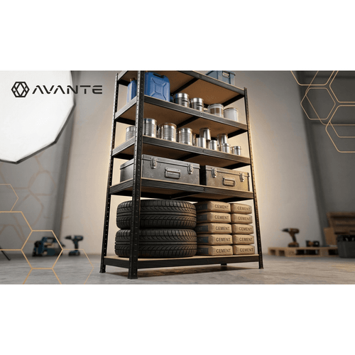 regał magazynowy metalowy 205x120x45 cm – solidny i wytrzymały regał garażowy o nośności do 1000 kg. idealny do piwnicy, warsztatu, magazynu, kotłowni czy spiżarni. wykonany z mocnej stali i płyt mdf, posiada 5 półek z możliwością regulacji wysokości. stabilna konstrukcja zapewnia bezpieczeństwo przechowywania narzędzi, akcesoriów i ciężkich przedmiotów. łatwy montaż bez użycia śrub. praktyczne i trwałe rozwiązanie do przechowywania w domu i firmie.