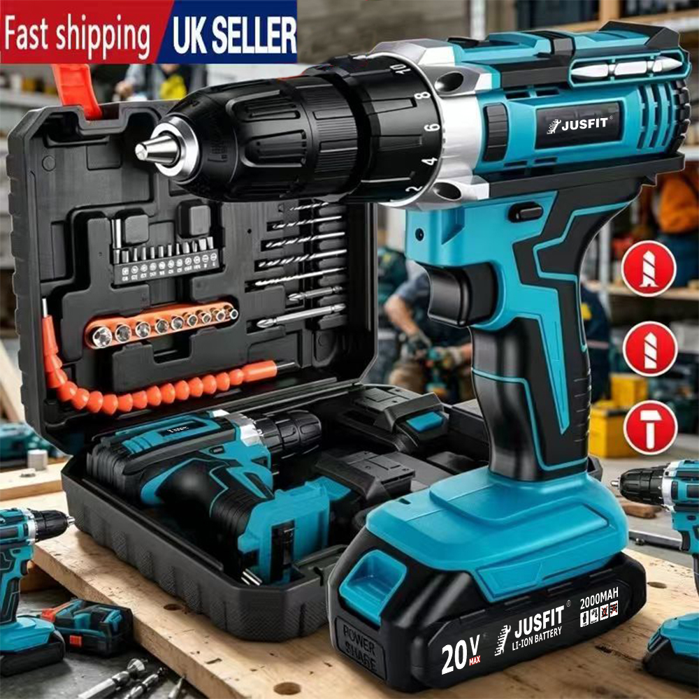 2 battery high powerful cordless drill hammer drill screwdriver set 25 3 torque 2   combination drill for home and garden projects repair tools installation tools power tools for valentines day gift for your   fathers day gift
