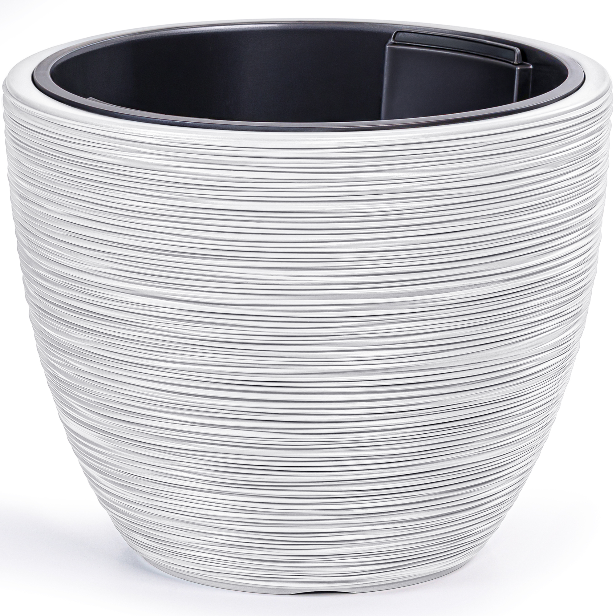 TEMU Grand Pot de Fleur de 39 cm de Diamètre avec Insert – Jardinière en Plastique à Texture Burinée, Résistante aux UV et au Gel, , , et