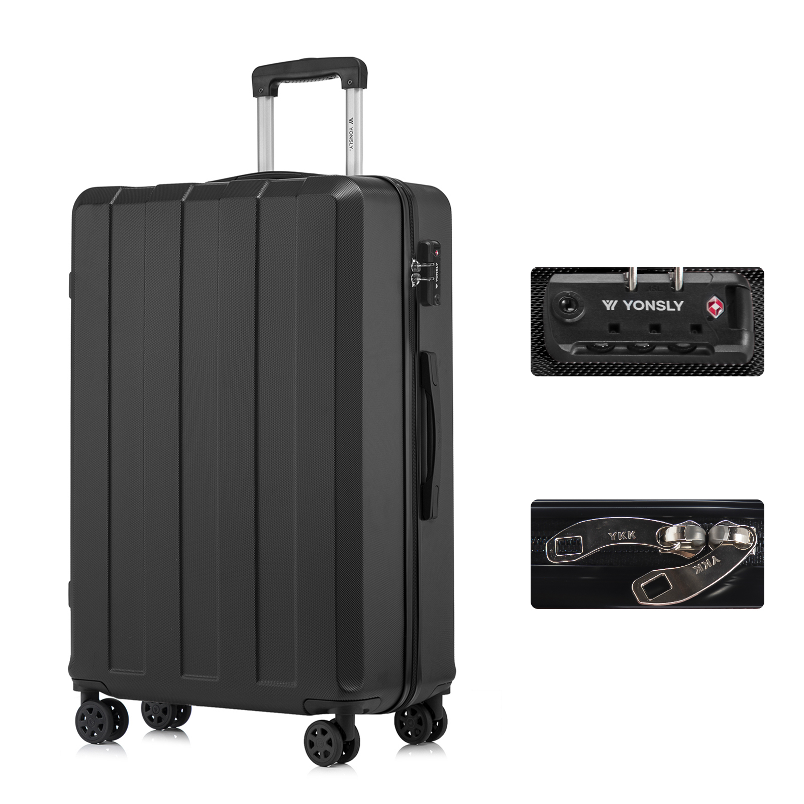Suitcase With , Ykk Zipper, Hardshell Trolley Cabin Luggage, Rolling Suitcase, Carry-on With 4 Wheels