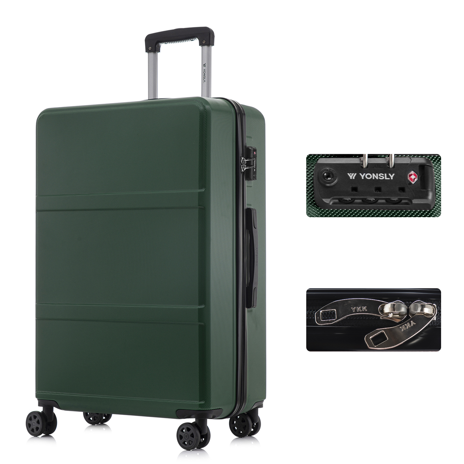Suitcase With , Ykk Zipper, Hardshell Trolley Cabin Luggage, Rolling Suitcase, Carry-on With 4 Wheels