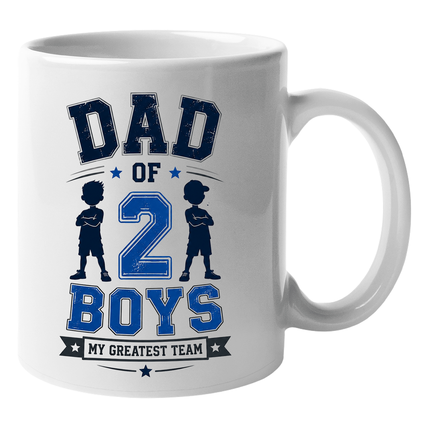 TEMU Dad Of 2 Boys Coffee Mug, Humorous Father Of Ceramic Cup, Father's Day Gift For Husband & Dad, 11 Oz Drinkware, Sarcastic Tea Mug, Microwave &