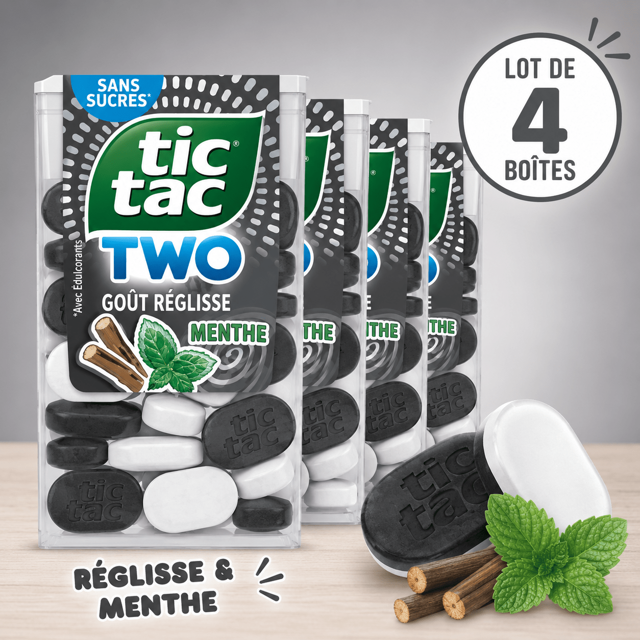 Ferrero Tic Tac 2 Licorice & Mint - Lot Of 4 Boxes