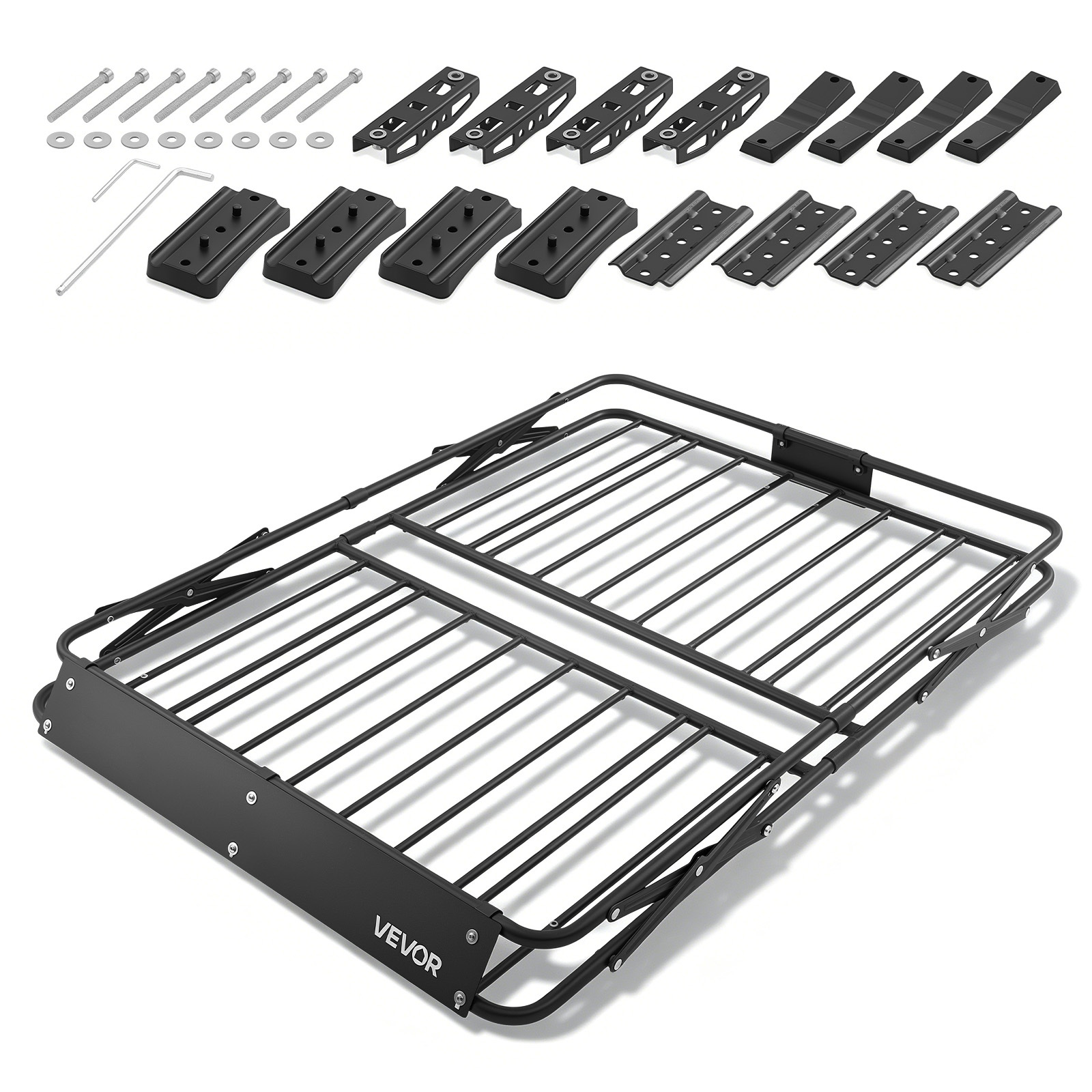 TEMU VEVOR Portapacchi per Auto, 46 x 36 x 4 in, Cesto Portaoggetti per con Design Pieghevole, Capacit� 200 lbs, Porta Universale per Auto, Trattore,