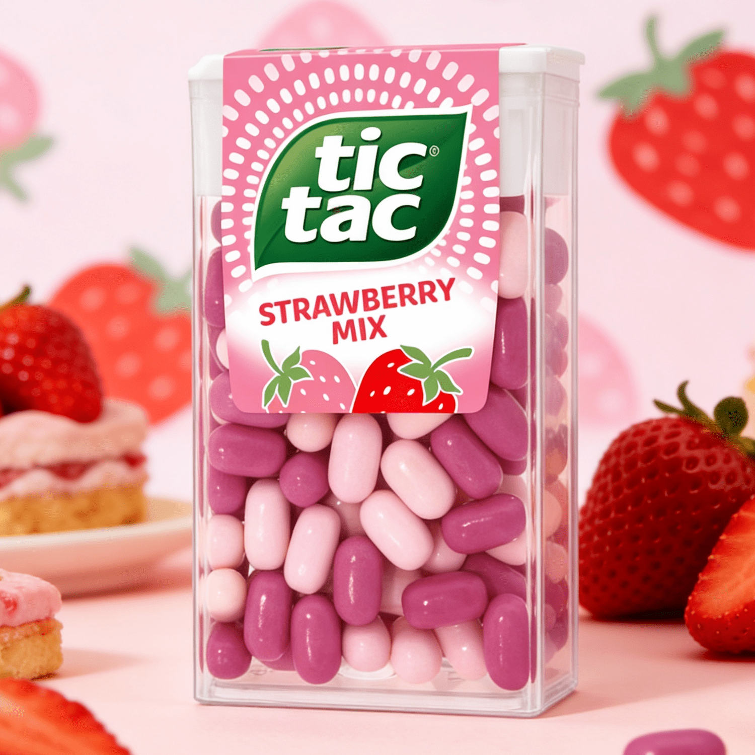 24er Pack Thekendisplay - Tic Tac Strawberry Mix - 24x18g