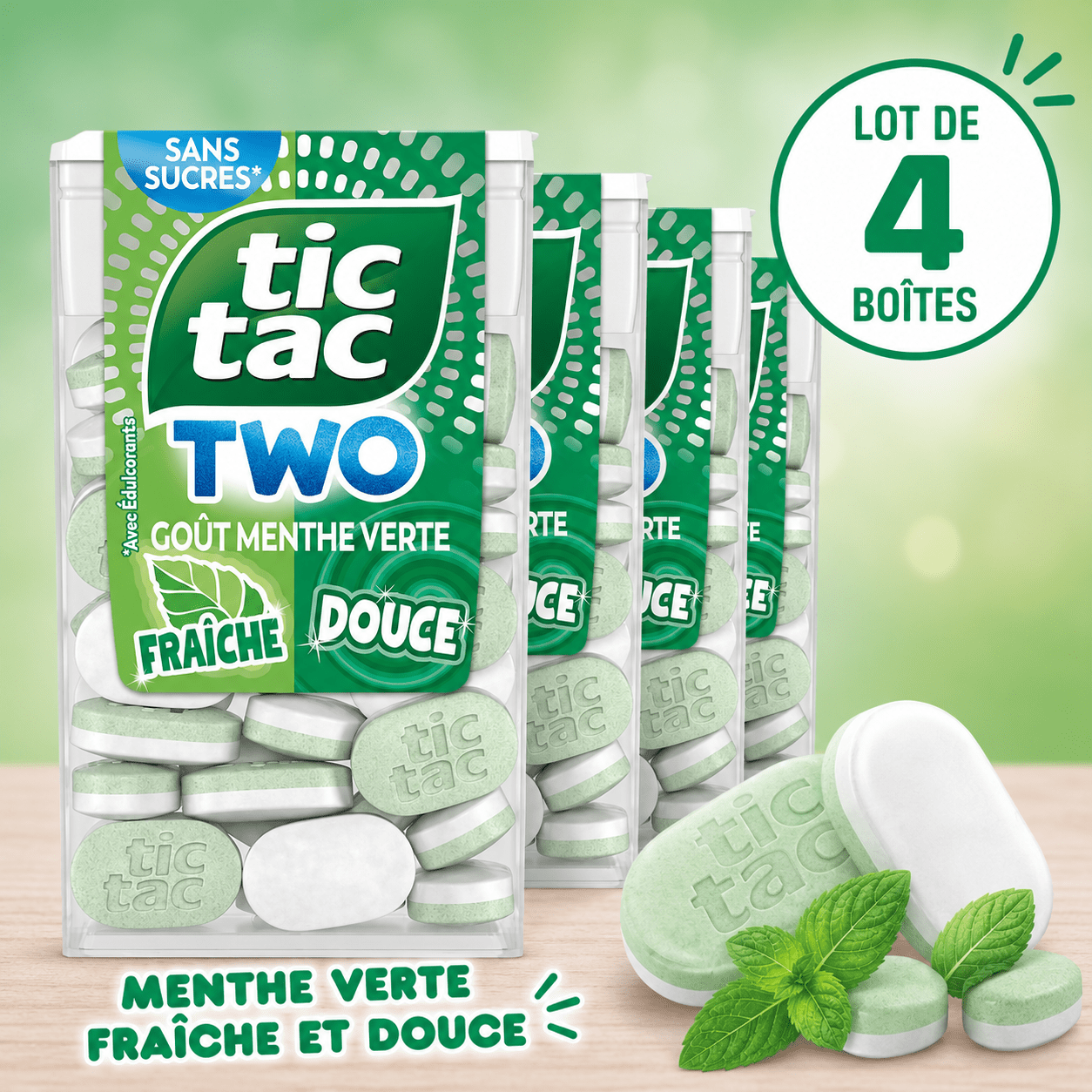 Ferrero Tic Tac 2 Sweet Mint & Fresh - Lot Of 4 Boxes