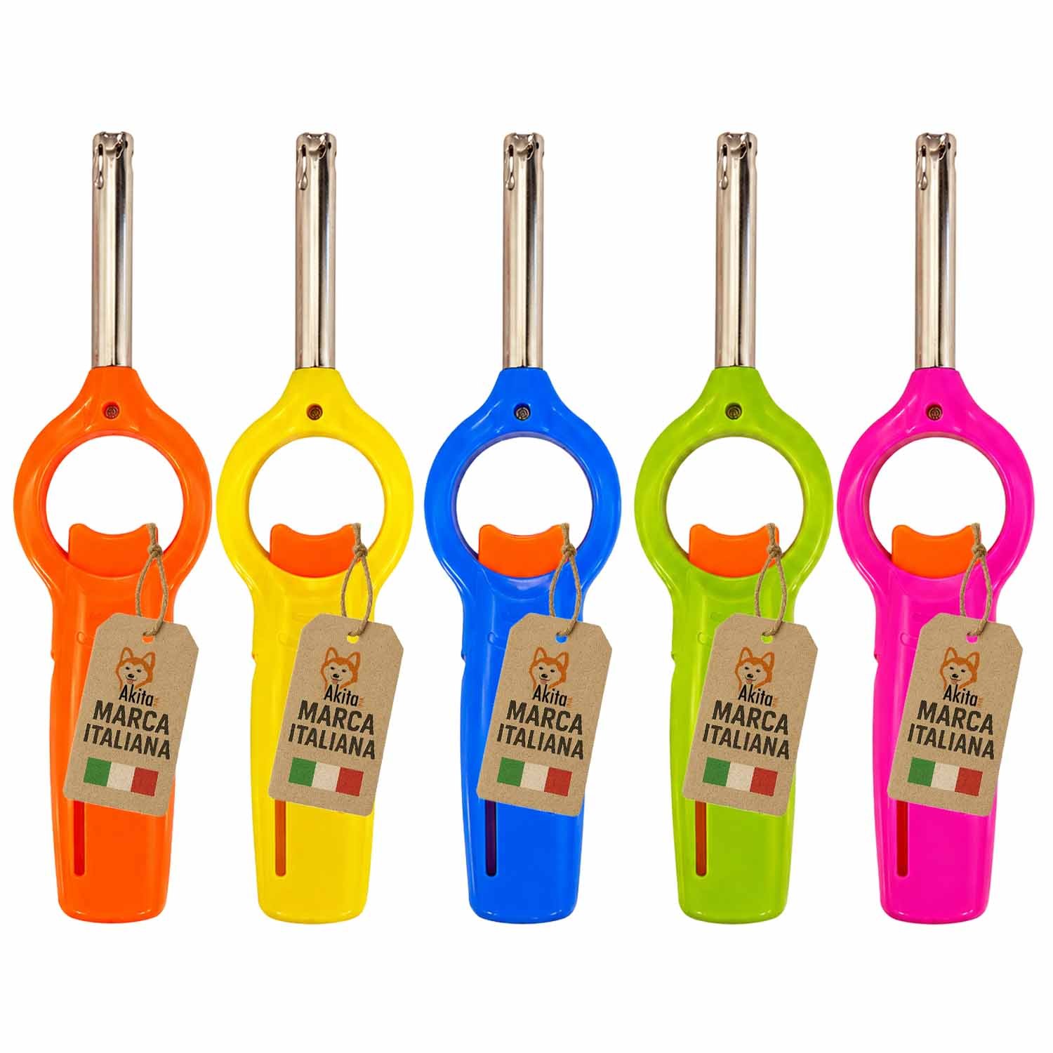 TEMU Akitaink Set 5 Rechargeable Lighters With Ergonomic Round Grip, Lighters For Kitchen, Stoves, Bbq, Fireplace And Candles