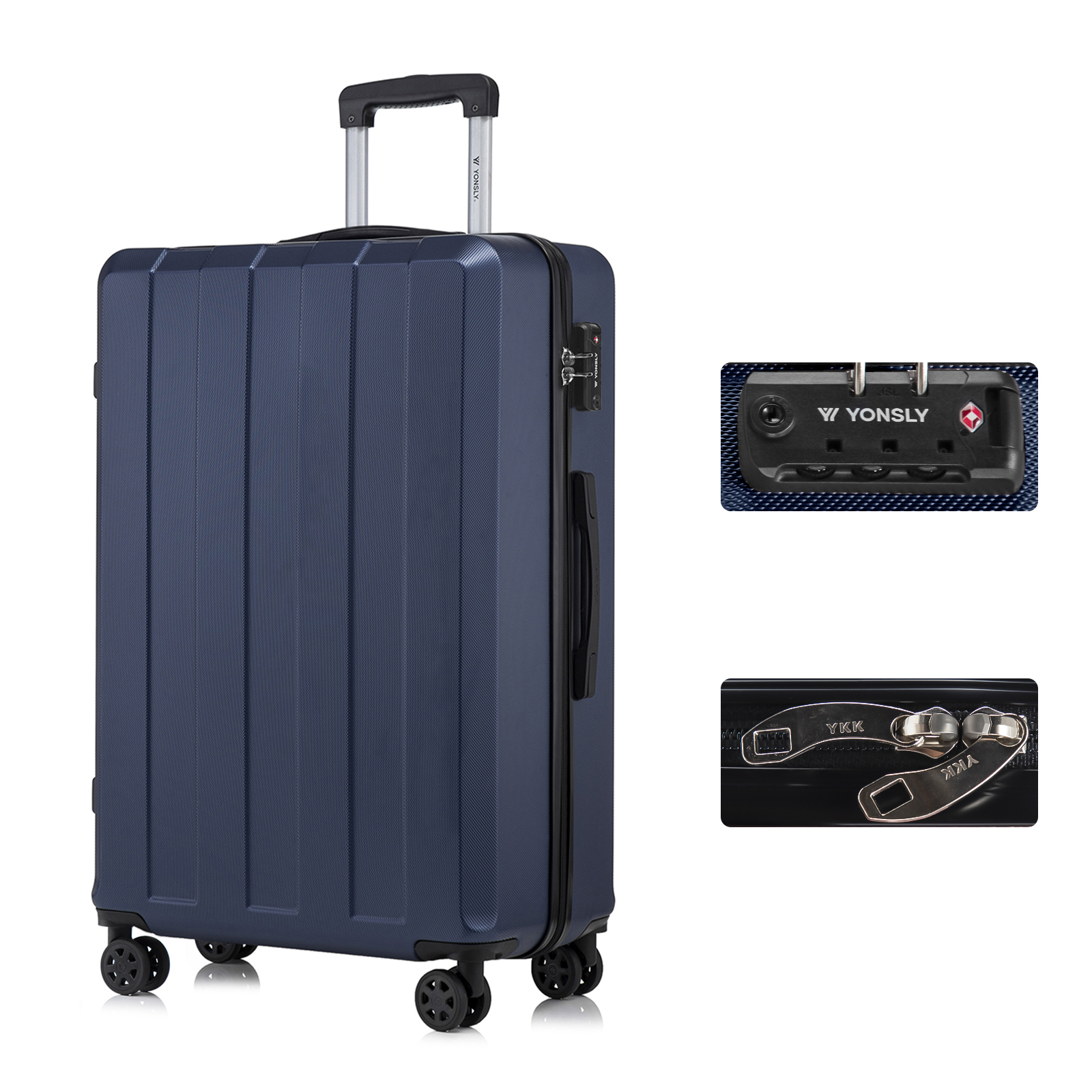 Suitcase With , Ykk Zipper, Hardshell Trolley Cabin Luggage, Rolling Suitcase, Carry-on With 4 Wheels