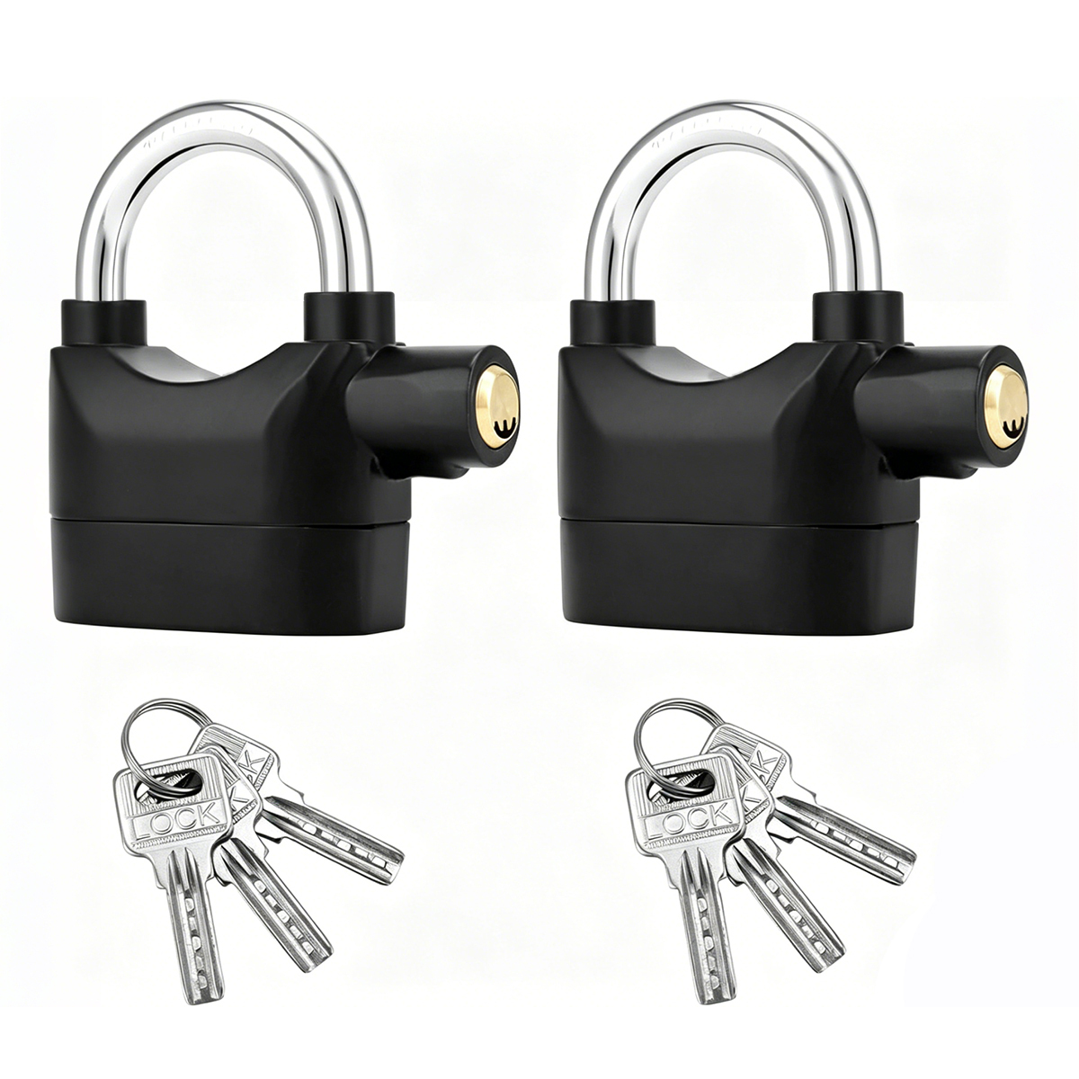 Pack Of 2 Padlock — Equipped With Extended Shackle, 110 Db