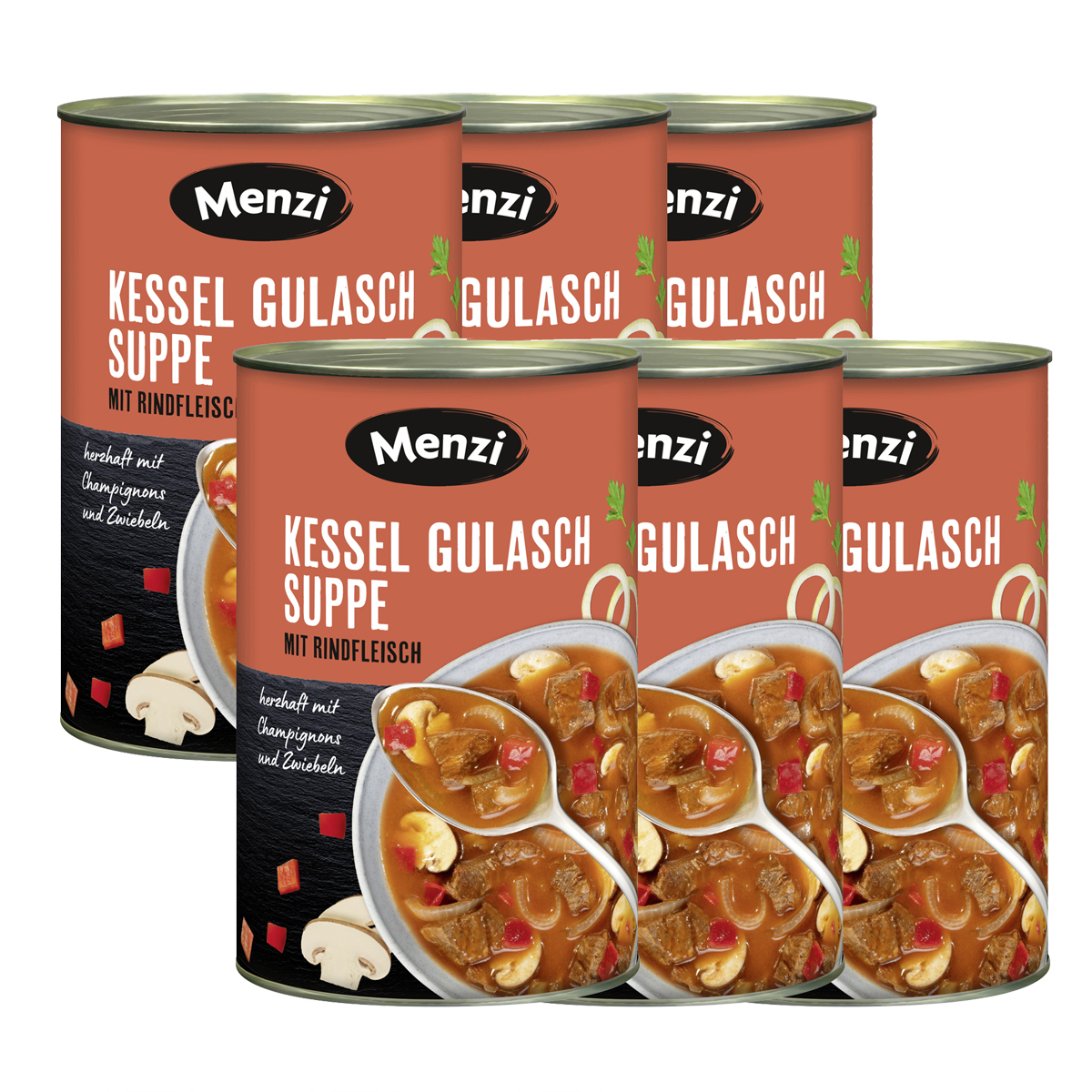 Menzi Kessel Hungarian Beef Goulash Soup 4200g, 6-pack