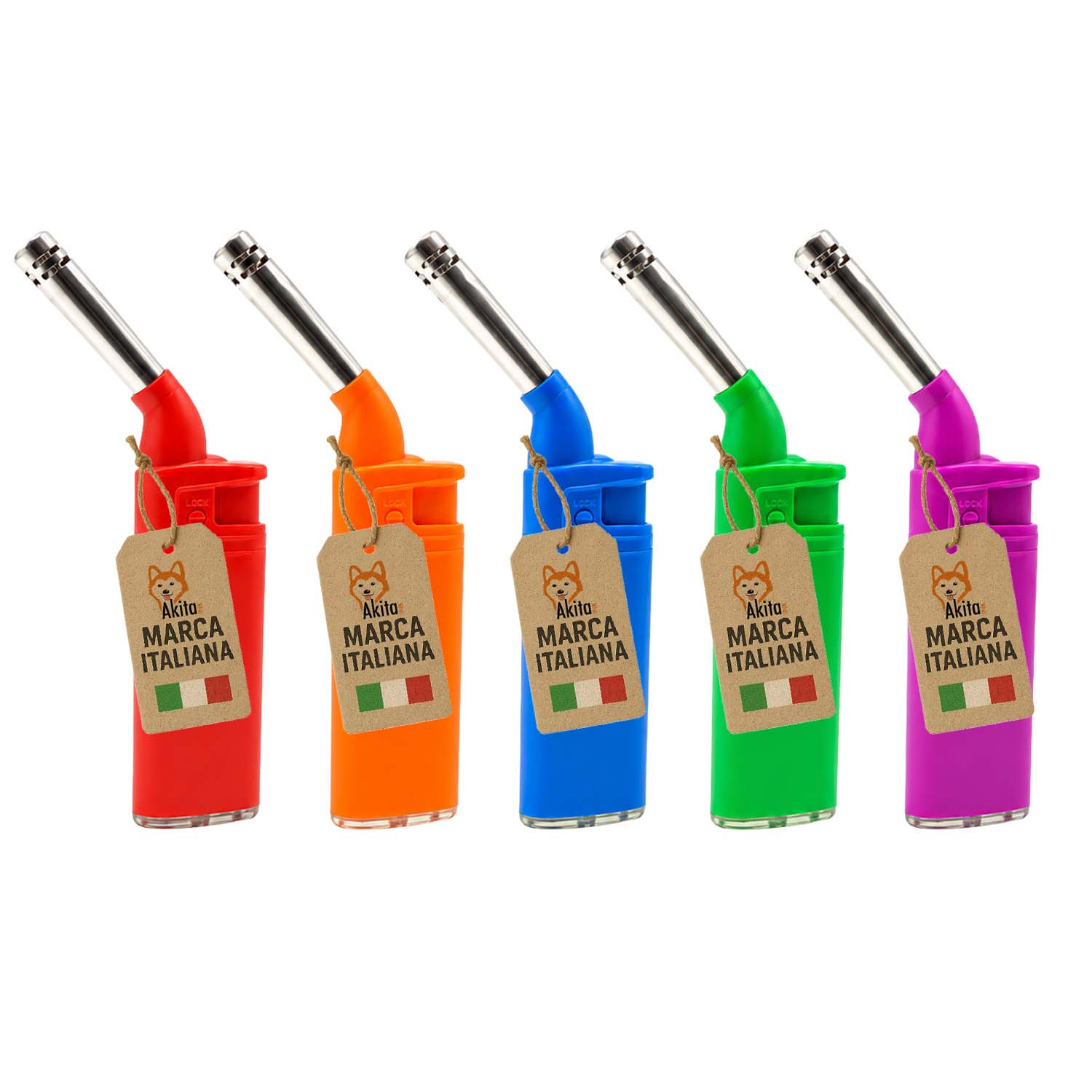 TEMU Akitaink Set 5 Rechargeable Lighters With Tilted Nozzle, Lighters For Kitchen, Stoves, Bbq, Fireplace And Candles