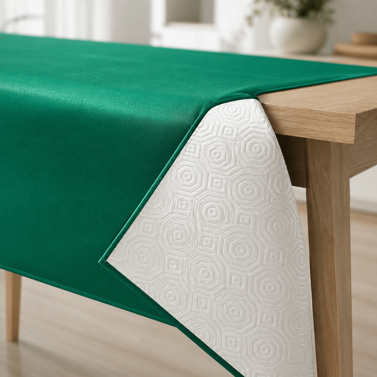TEMU protezione completa Proteggitavolo Mollettone PVC Hm140cm spessore 2 mm tavolo da gioco a metraggio verde e non scivola per tutte le superfici