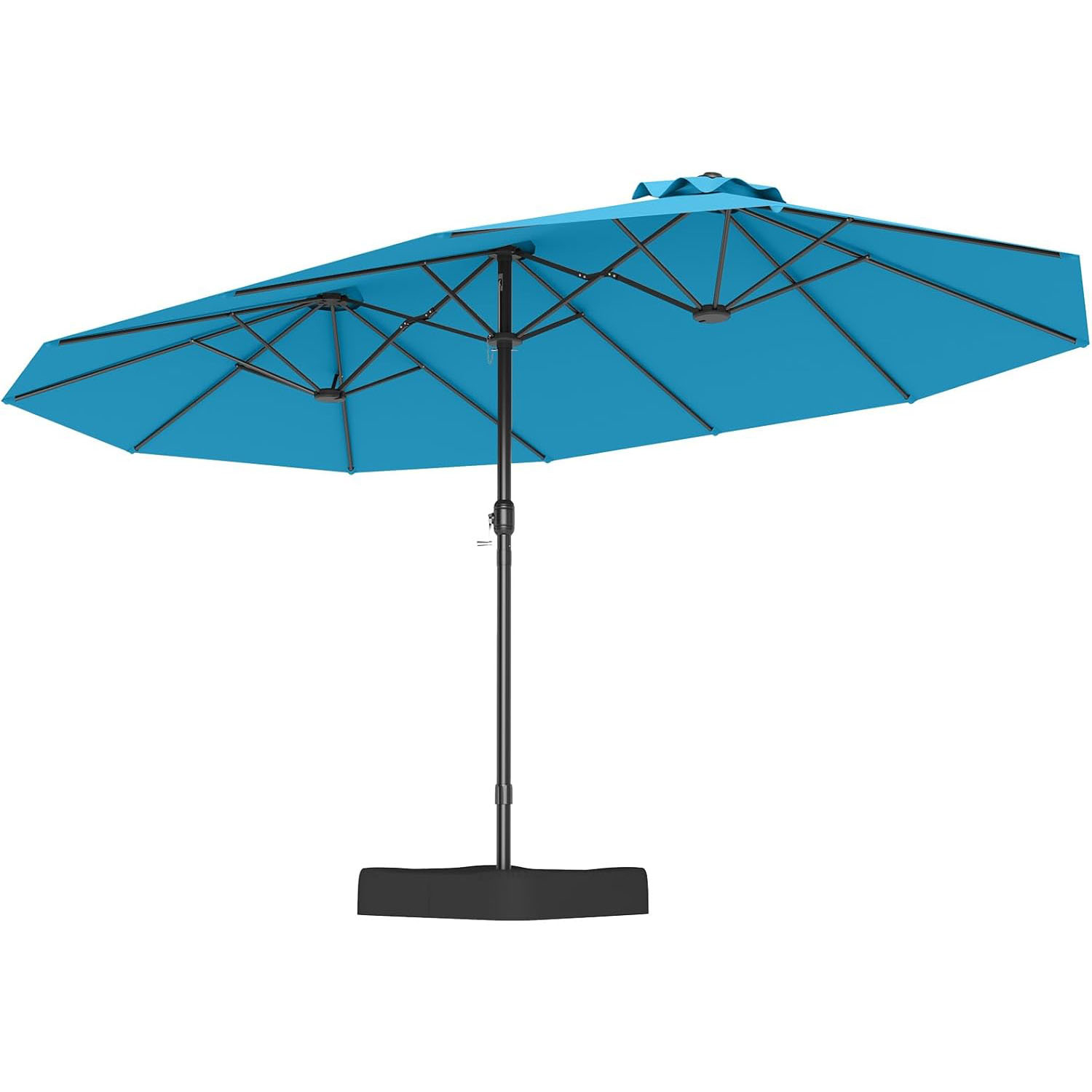 Double Parasol With Umbrella Stand, Rectangular Parasol For Outdoor Use, Garden Umbrella Market Umbrella, Ideal For
