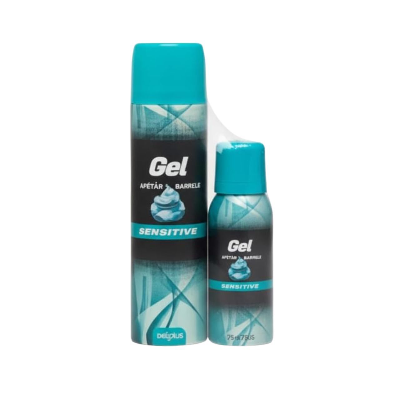 TEMU Pack Gel de Afeitar Sensitive - Kit 2 Unidades (Bote 200ml + Formato Viaje 75ml Avión) - Enriquecido con Alantoína y E - Especial