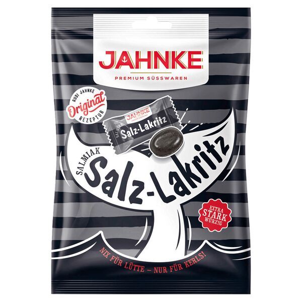 Image of 14 Bags Of 125g Jahnke Salmiak Salt Licorice Premium Candy, Extra Strong Adult Licorice