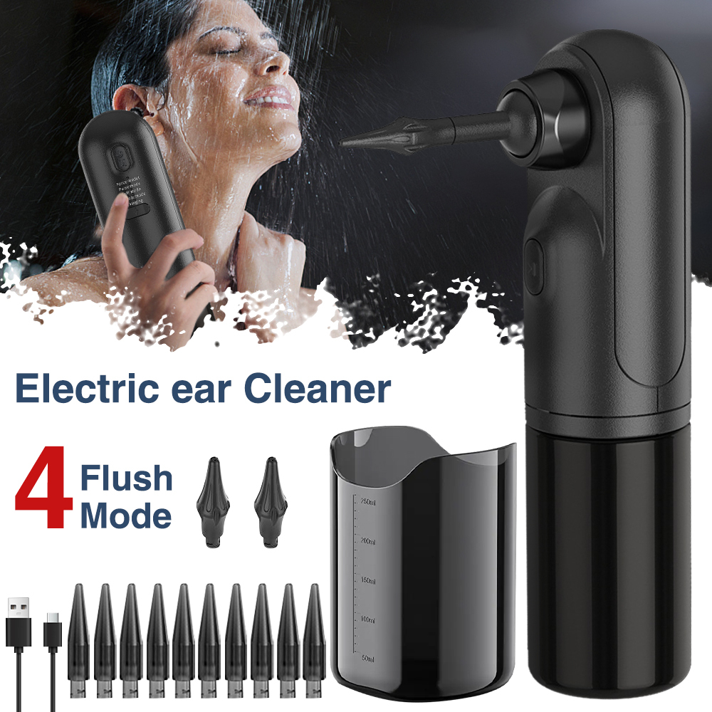 TEMU Ear Wax Cleaner: Two-chamber Isolation Technology, 4 Pressure Settings, 12 Attachments With Heated Water And Waste Container, Usb-c.2500mah