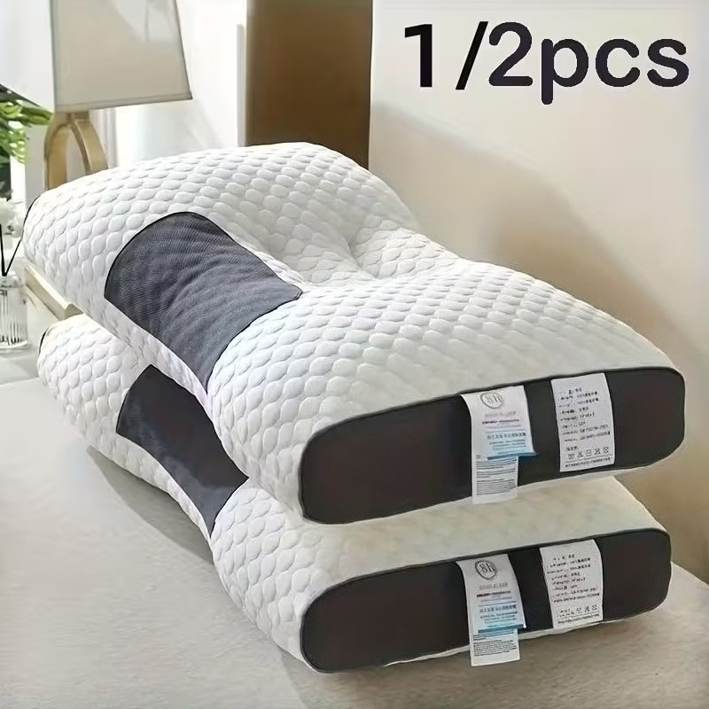 1/2pcs Soft Pillows, Modern Zipper Design, High-Quality Polyester Filling, Machine Washable, White & Gray, Perfect for Home Bedroom Decor, Christmas & New Year Gift