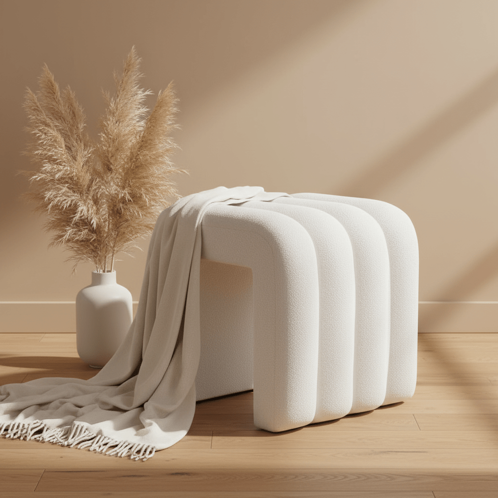 Image of Bench & Stool With 120kg Load Capacity, Soft Plush-foam Cushion & Stable Wooden , For Hall Living Room Bedroom, 40x40x40cm