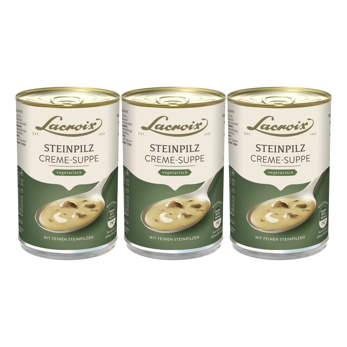 Lacroix Mushroom Cream Soup Aromatic Delicious Creamy 400ml 3-pack