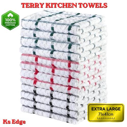 tea towels extra large 71x41cm kitchen towels set cleaning towel 100 cotton terry towelling soft absorbent lint cloth dish towels and bar towels assorted colors