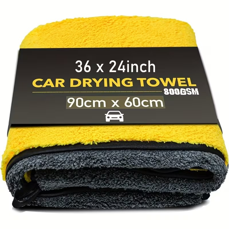 Image of Large Microfiber Towels For Car Drying 90cm X 60cm, Absorbent, Quick-drying, For Cleaning Motorcycle Exterior Surfaces, 800gsm