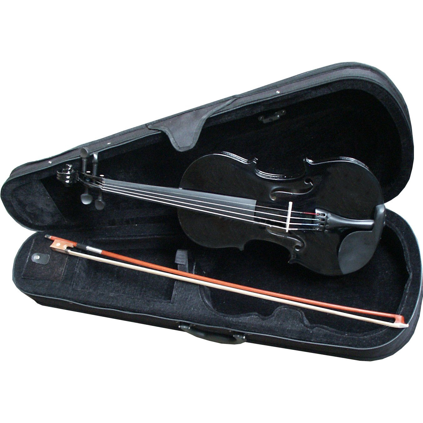 Image of 4/4 Black Violin Set With Case, Bow, And Rosin Msa