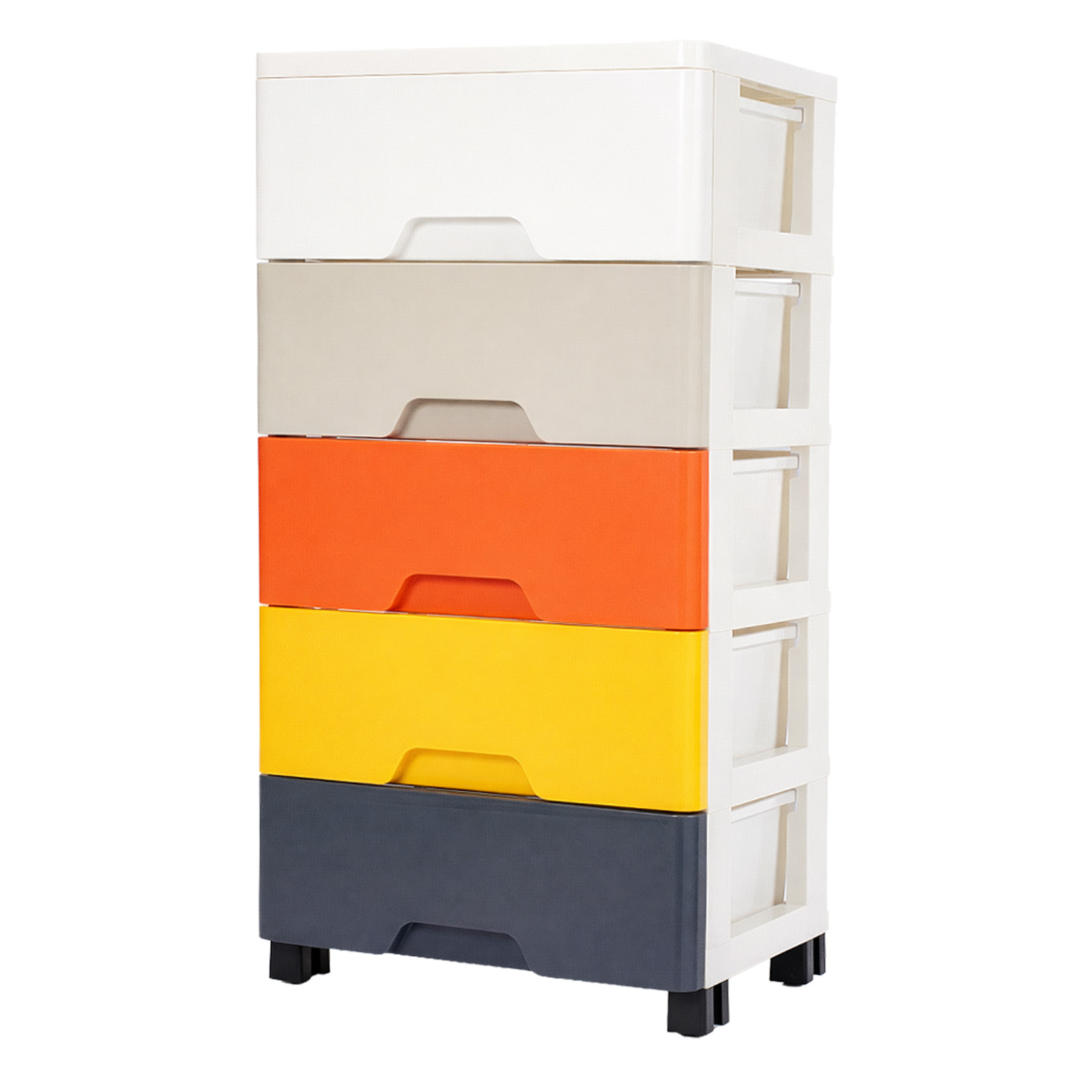 5 Layers Drawer Plastic Storage Cabinet Organizer - Stackable Rectangular Polypropylene Storage Box With Smooth Drawers Suitable For Bedroom, Bathroom, Office - Organization For Clothes, Snacks, Books