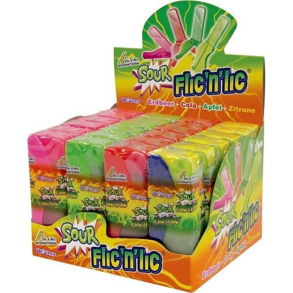 Tri D'aix | Flic'n'lic Pop | 24 X 14g Lollipops Sour Fruit With Sour Fruit Flavor