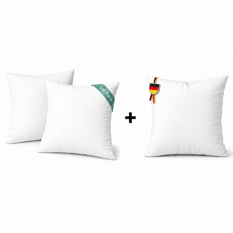Image of 3pcs Pillow Set: 1 Filling Pillow + 2 High-quality Covers