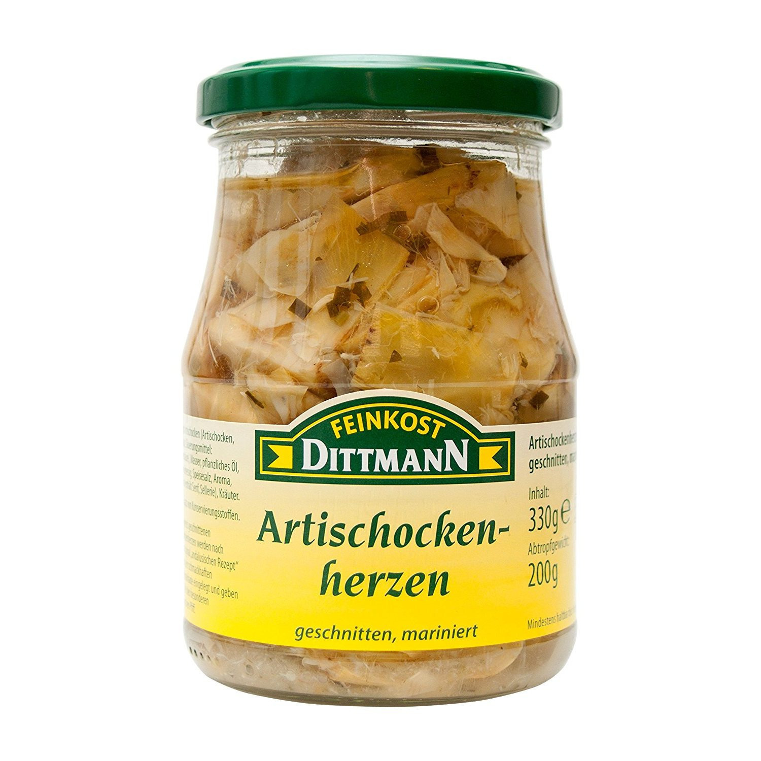 Dittmann's Fine Food Artichoke Hearts, Quartered And Marinated In A Glass Jar, 3-pack (3 X 330 G)