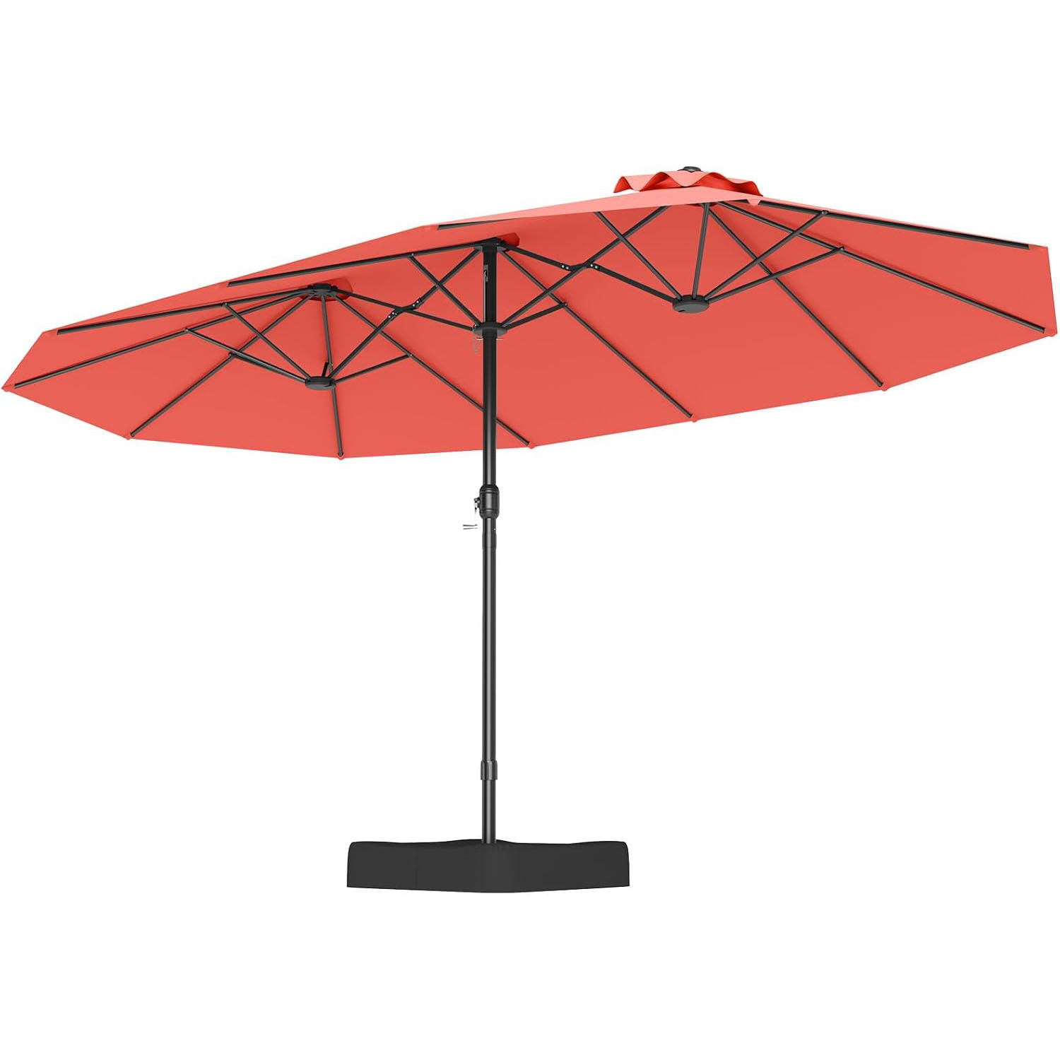 Double Parasol With Umbrella Stand, Rectangular Parasol For Outdoor Use, Garden Umbrella Market Umbrella, Ideal For
