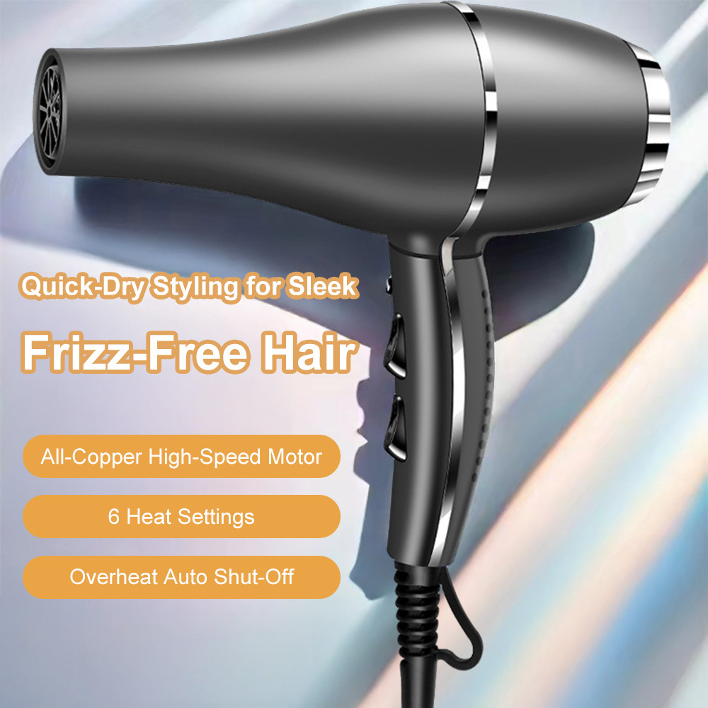 Image of Portable Hair Dryer, Hair, 2200w Powerful Fast Drying Hairdryer Blowdryer With Air Concentrator，ideal For Families, Students, And Professional Hair Salons