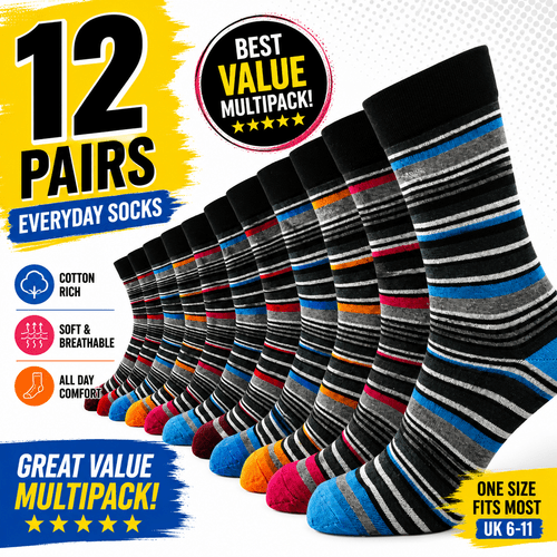12 pairs mens crew socks honeycomb comfortable non tight top soft breathable uk size 6 11 everyday casual work sports running gym socks