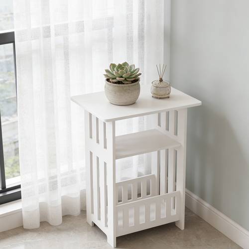 3 tier side table 49x46x29 5cm modern wood nightstand end table for home bedroom living room easy assembly hallway coffee table