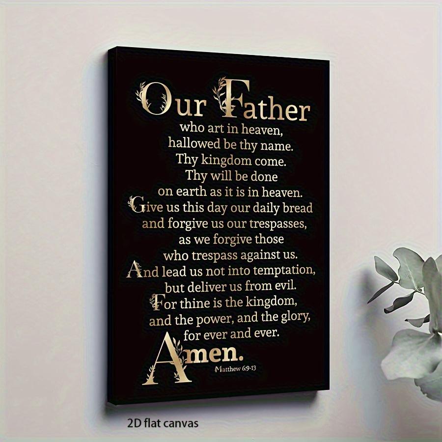TEMU 2d Flat Canvas Wall Painting "" - Black Gold Art Decoration Design, Psalm 23:1-4 Scripture Printing, Living Room, Bedroom, Office Hanging