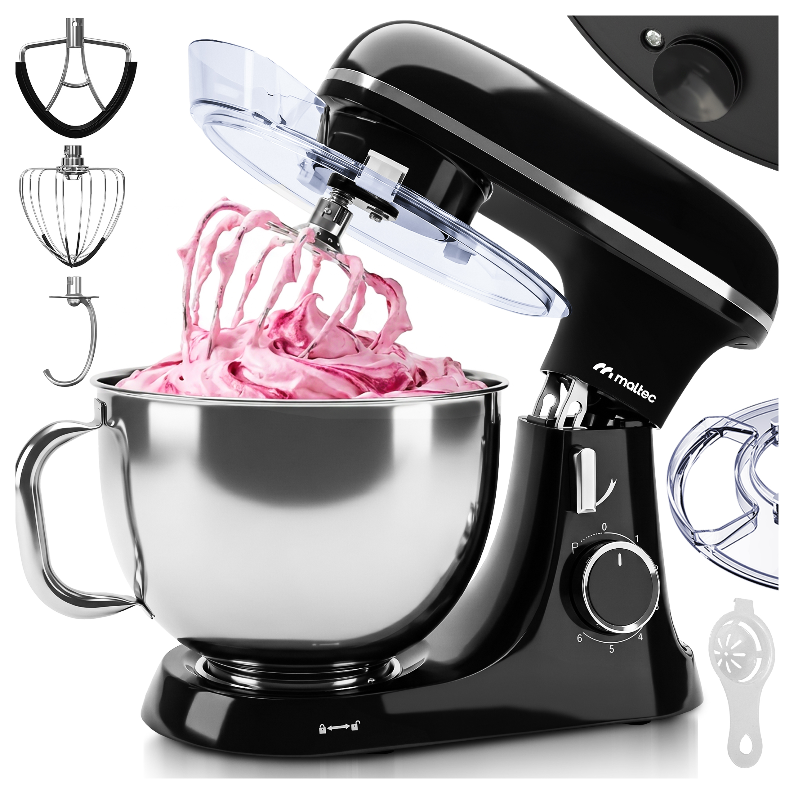 Image of Mixer 7l Powerful 3 Whisks Hook Beater Maltec